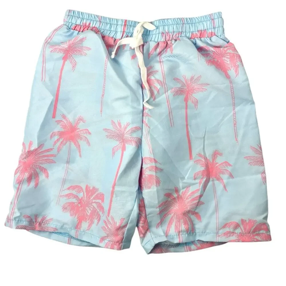 NWOT Kids unisex Palm Tree Print Swim Trunks, 10Y